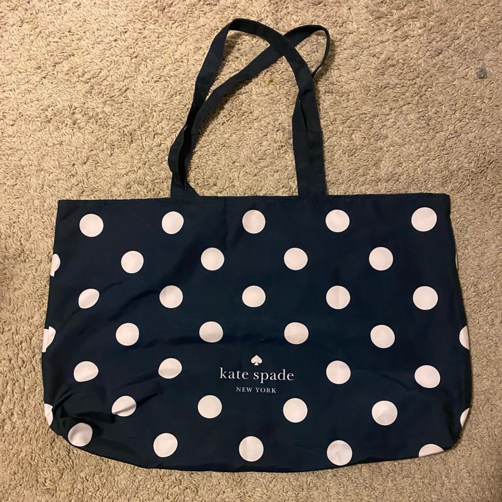 Rare Kate Spade Navy Pokadot Tote